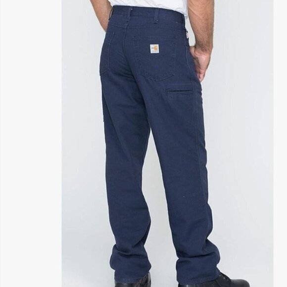 Carhartt NWT Flame Resistant Loose Fit Canvas Workwear Navy Pants Size 40x30 - Picture 4 of 16